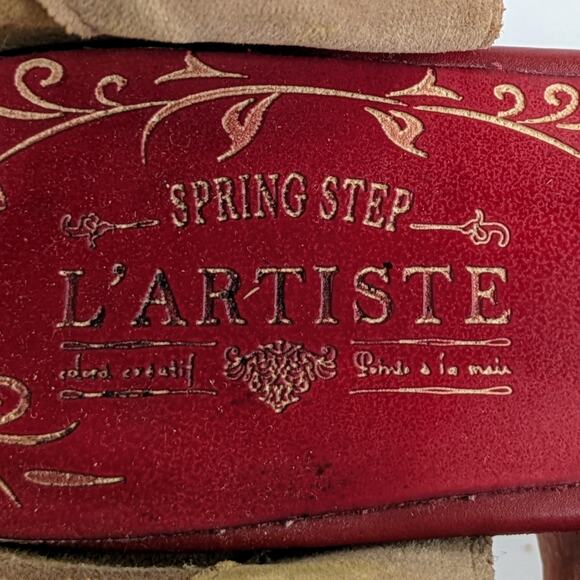 Spring Step Shoes L'Artiste Toolie Womens 41 Red Heels Leather D'Orsay Mary Jane - Picture 2 of 16